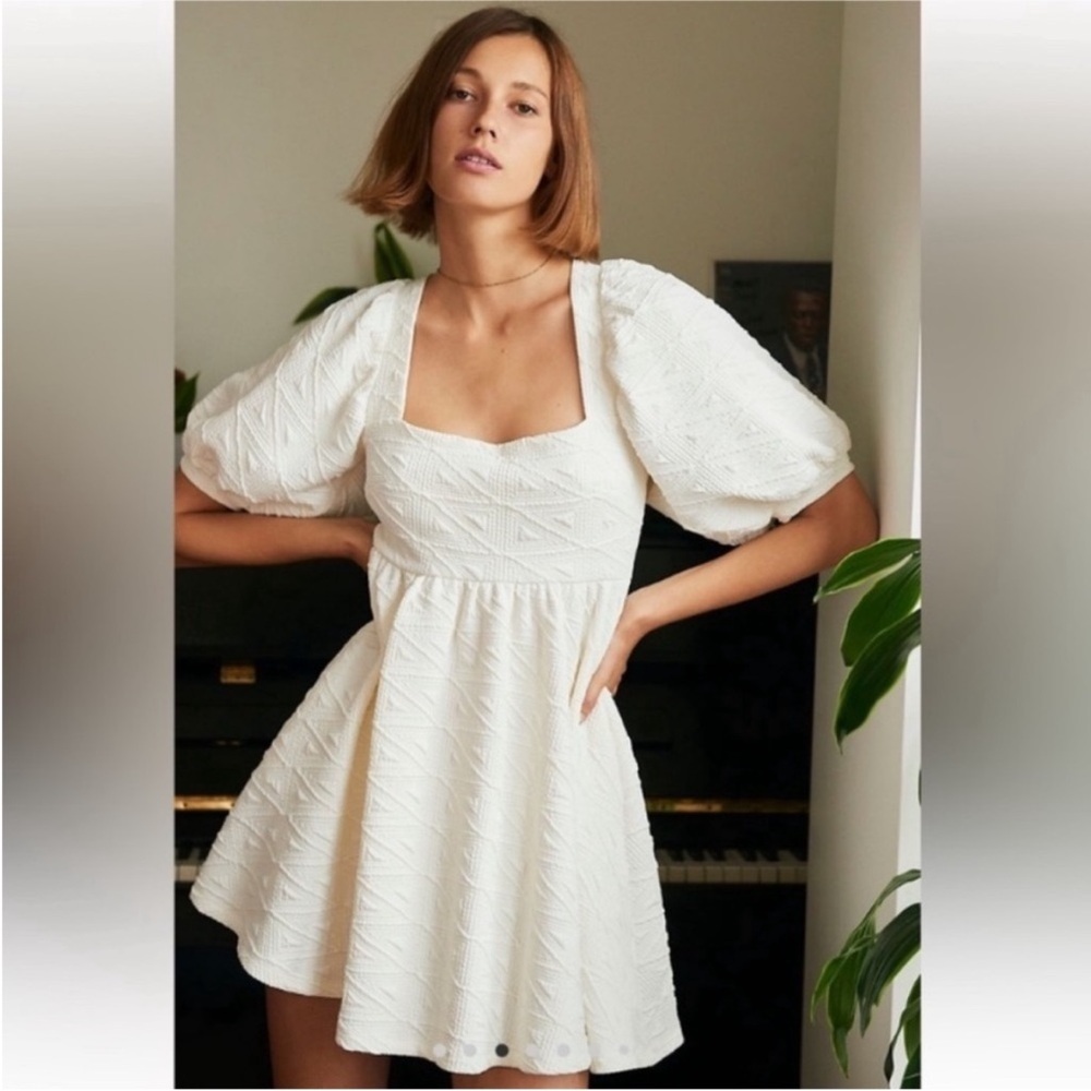 Free People Violet Mini Dress Size XS Puff‎ Sleeve
